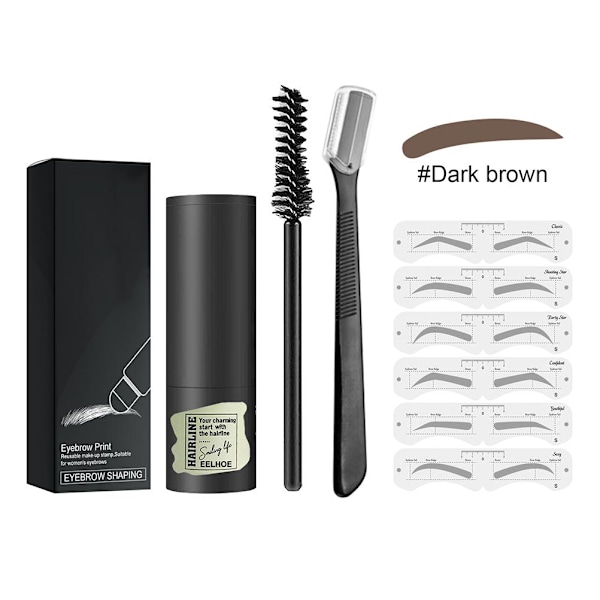 One Step Eyebrow Stamp Shaping Kit Eyebrow Powder Stamp Makeup Langvarig Byggbar Eyebrow Makeup