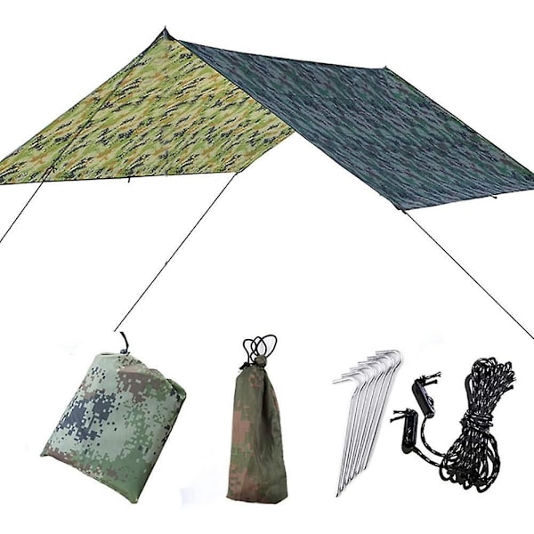 Multifunktionell Portabel Camping Tält Vattentät Presenning UV-Skydd Kraftig Solsegel Markis Solskydd för Utomhus BBQ Diverse Väder 300CMx290CM