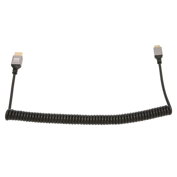 Mini HD Multimedia Interface Spring Adapterkabel 4K 60Hz 18 Gbps Forlængerkabel til Tablet Kamera TV Skærm Mini Han til HD Han Spiralkabel