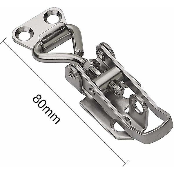 2 KPL Hasp Säädettävä Teräsvipu Puristin Jännityslukko Laatikko, Koukulla Teräsjousisalpa Kaapille, Laatikolle, Vetolaatikolle, Kaapille, Lääkintälaukulle, Työkalupakille