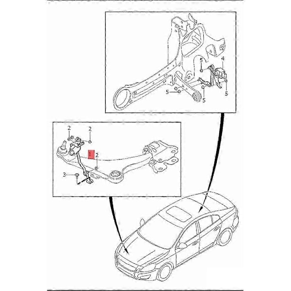 31288272 Nivåsensor Strålkastare Höger Fram kompatibel med S60 S60L V70 S80 S80L XC60 XC70 08-18 Höjdsensor