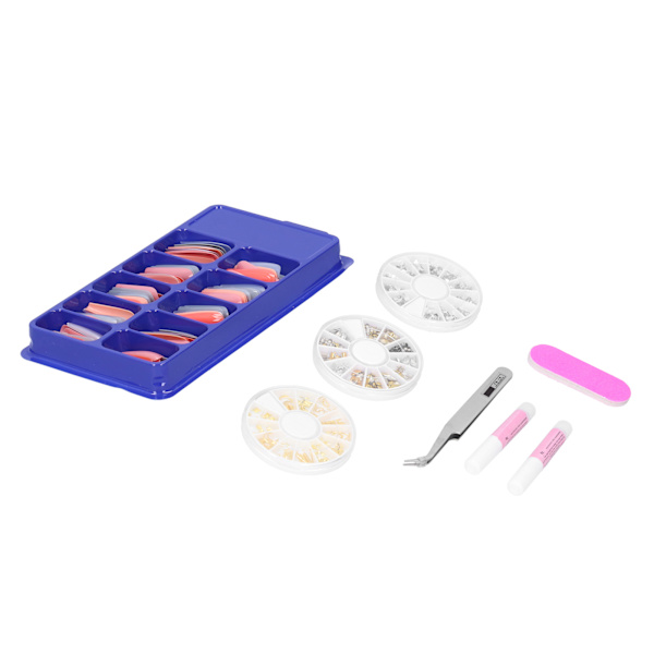 ABS Lange Farvede Falske Negle Kunstige Fuld Dækning Negle Manicure Tips Stickers med Etui44