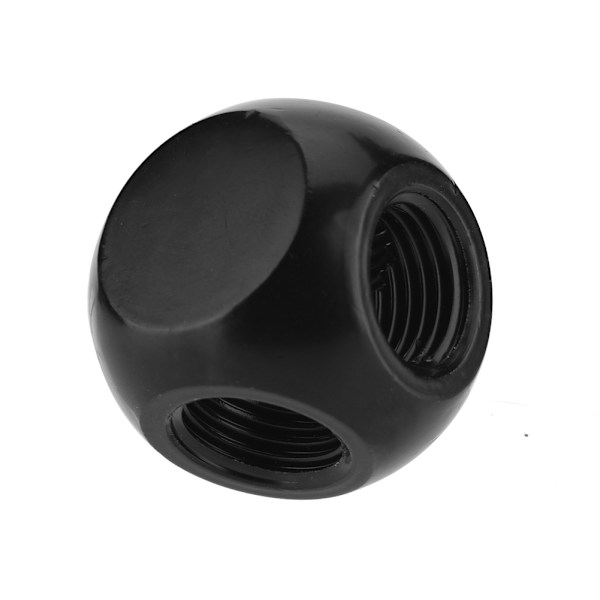 G1/4" metal sfærisk rør 4-vejs Fitting Connector til PC Vandkøling Sort