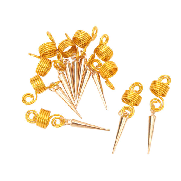 10 stk Dreadlocks Beads Fashionable guldskægperler til DIY Armbånd Halskæde Smykker Hårdekoration