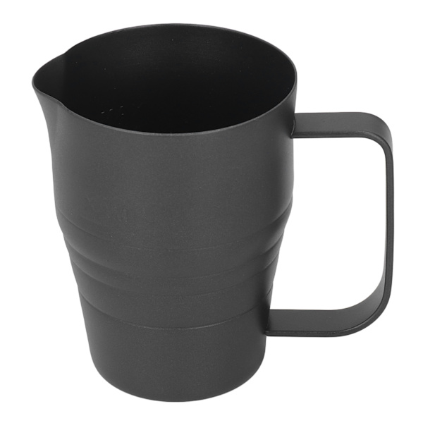 Melkeskummerkanne i svart, 900 ml kapasitet, 304 rustfritt stål, matvarekvalitet, ørnformet tut, tykk kaffekanne for dampkoking