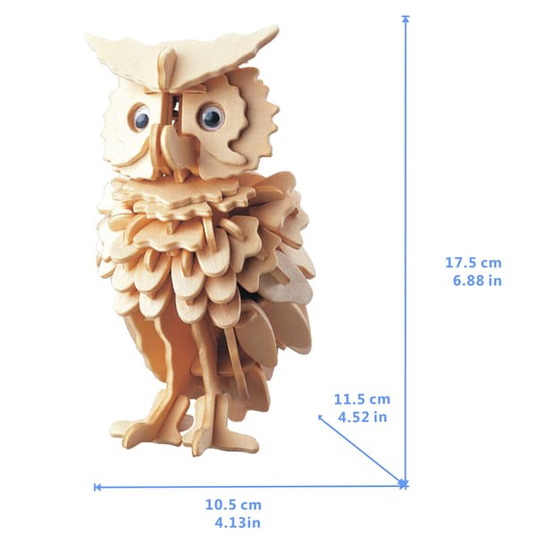 3D Træ Ugle Puslespil Jigsaw Træhåndværkssæt DIY Konstruktionspuslespil Legetøj til Børn
