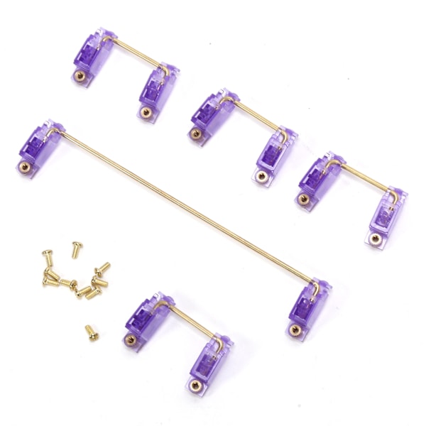 Mechanical Keyboard Stabilizer with GoldPlated Screws Computer Accessory for DIY 61/64/87(Transparent Purple )