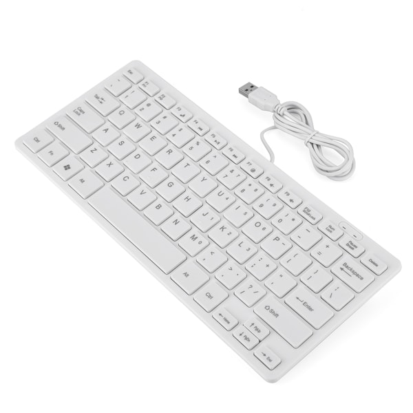 78 taster Ultratynt Mini USB kablet tastatur for stasjonær datamaskin Bærbar PC (hvit)