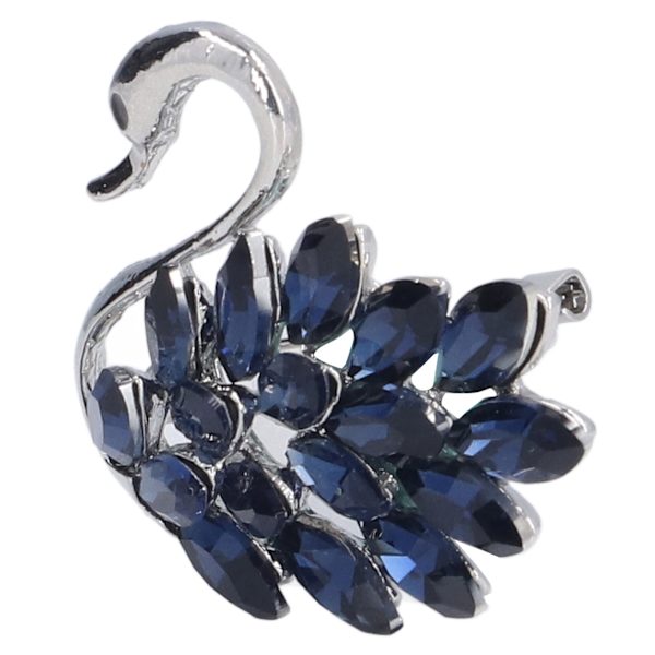 Svaneformet broche i premiumlegering - unikt design, udsøgt, meget holdbar, iøjnefaldende blå broche til fest, dating og bryllup