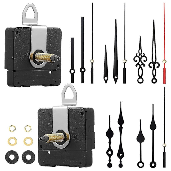 32mm Lång Axel DIY Quartz Klockrörelse Mekanism med 5 Olika Par Visare Väggklocka Reparation-B16