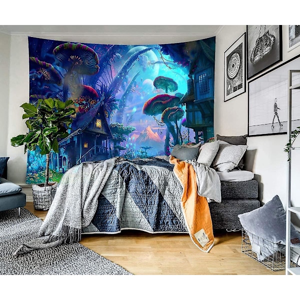 Psykedelisk Hippie Skovhave Vægtæppe 150x130cm