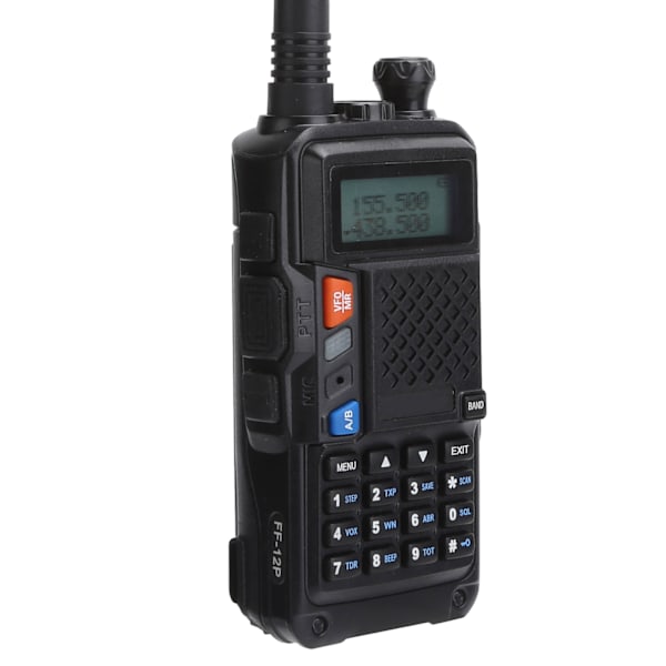Bärbar Walkie Talkies Kit Handhållen LCD-display Walky Talky med Baksida Klipp 100‑240V Svart EU-kontakt 100‑240V