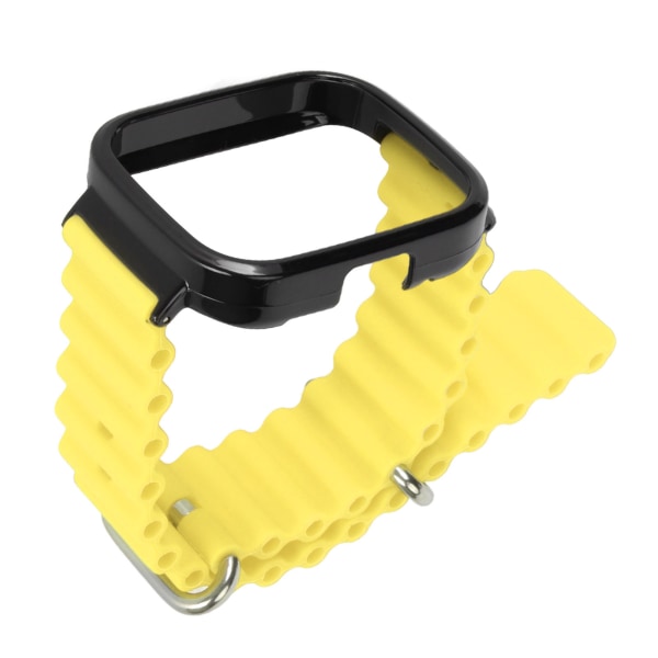 2 i 1 watch för Redmi Watch 3 Silikon Justerbar Smart Watch Armband med case Gul