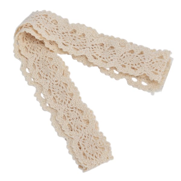 Blonderbånd Bomull Beige Nett 3cm Bredde 10 Yards Elegant Blonderkant For DIY Gardin Klær Duk Gavedekorasjon