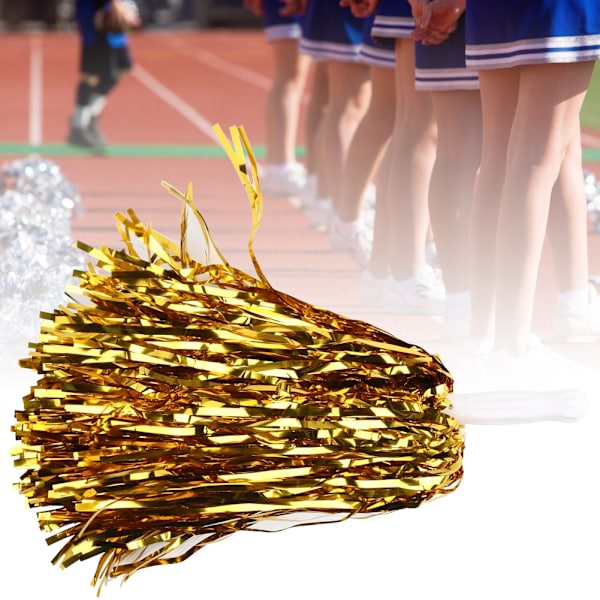 6 STK Cheerleading Poms Flower Ball for Sport Competition Fotball Basketball MatchGold