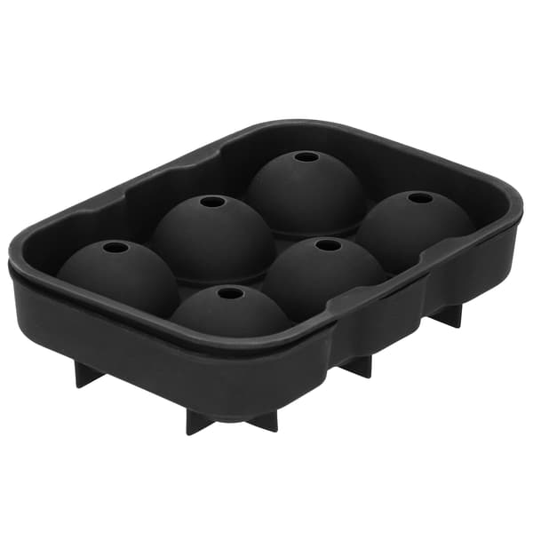 6-hulrums DIY isterningform isboldmaskinebakke til barfestcocktailbrug sort