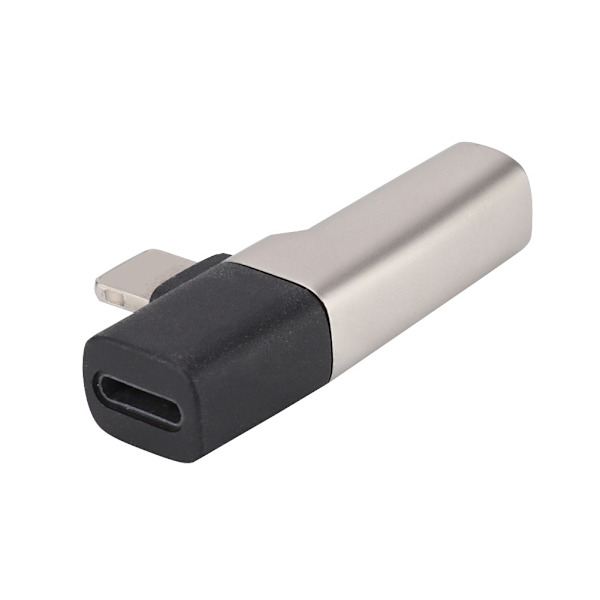 2 i 1 ljudadapter till 3,5 mm + typ-c hörlursladdningskabel passar för iPhone