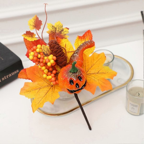 Väärennetty vaahteranlehti, pitkäikäinen, helppohoitoinen, keinotekoinen kurpitsa vaahteranlehti sadonkorjuuseen, kiitospäivään, Halloween-juhliin -CHN C