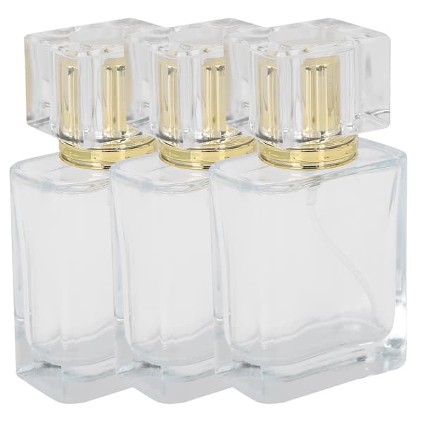 50 ml påfyllningsbar parfymflaska i glas, transparent spray, tom atomizerbehållare, guld
