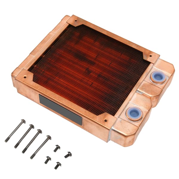 Vandkølingsradiator, helt rød kobber, G1/4 gevind, 0,28in rør, computer radiator til computer