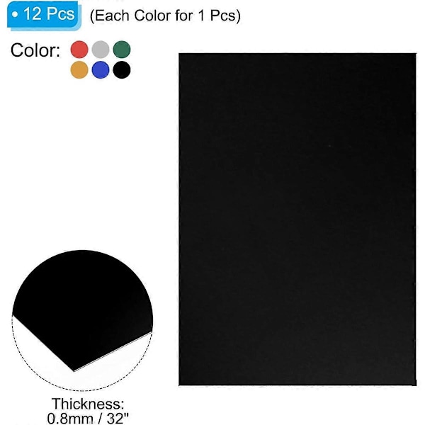 7x5x1/32 tommer Anodisert Aluminium Plate Sett, 0.8mm Tykke Graveringsblanketter