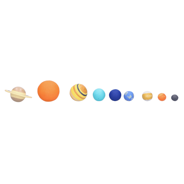 9 stk. solsystem undervisningsmodel planetmodel astronomi videnskab pædagogisk model legetøjssæt