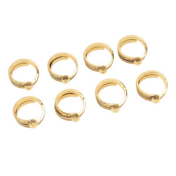 8 STK Strikke Hekle Loop Ring Åpen Design Legering Justerbart Garn Gull Guide Finger Holder for DIY