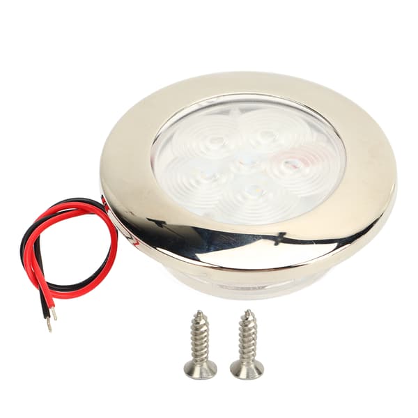 LED Puck-lys DC12V Bobil Båt Tak Innfelt Montering Interiørbelysning 1W Sollys Hvit 5500‑6300K