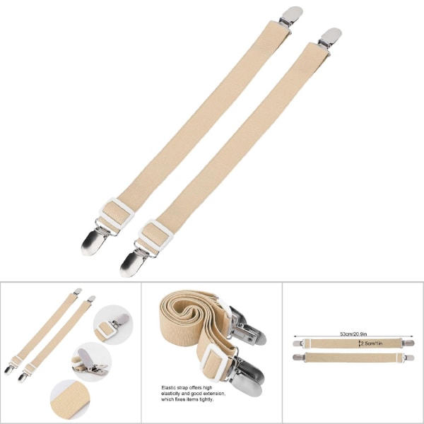 2 stk Multipurpose Sengetøj Clip Stropper Griber Skridsikkert Fasteners Madras Holder (Khaki) Khaki