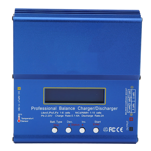 Lipo Batterilader IMAX B6AC Balanse Smart Litiumlader Nøytral 80W for Lilon LiFe LiPo NiMH NiCd PB Batteri
