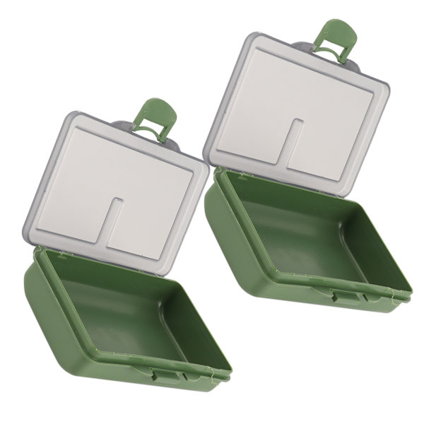 2 stk. fiskekrog agn gadget boks mini PP opbevaringsboks etui til fiskegrej tilbehør 1 rum
