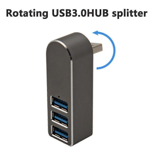 Aluminiumslegering Roterende Usb3.0 Hub Splitter Usb Hub Splitter 3 Port Usb 3.0 Hub Utvidelse