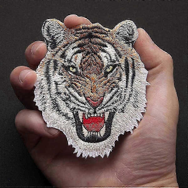 2 stycken DIY tiger-applikationer för strykning, klädlappar, kläder, sömnad, broderistil 1) stil1