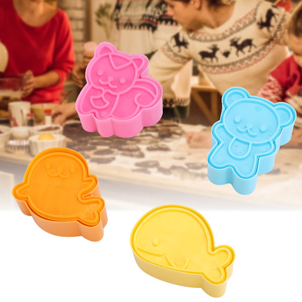 Söta djurformade minismörgåsar kex kakformar set DIY bakverktyg