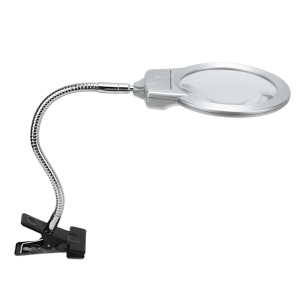 LED-belyst förstoringsglas med klämma optisk linsjustering slang förstoringsglas med 2 lysdioder för läsning av hantverk