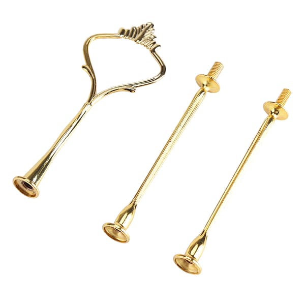 Multi-etagers kagefad stativ håndtag frugtplade hardware fitting holder (3-etagers krone guld)