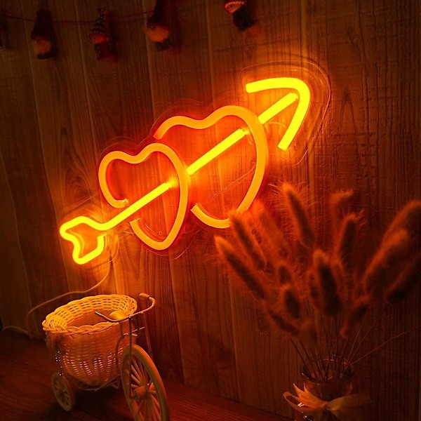 15.9' Neon Hjerte LYS SKILT, vægdekoration neonskilt Kunst LED NEON LYS, til boligindretning, soveværelse, stue, kontor, bryllup, jul, Valentinsdag
