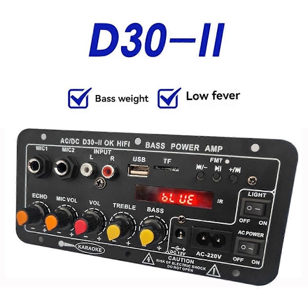 12V Digital Bluetooth Förstärkarbräda Subwoofer EU-KONTAKT