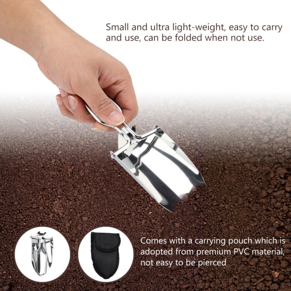 Bärbar mini hopfällbar spade Survival Spade Multifunktionell för utomhusfiskecamping