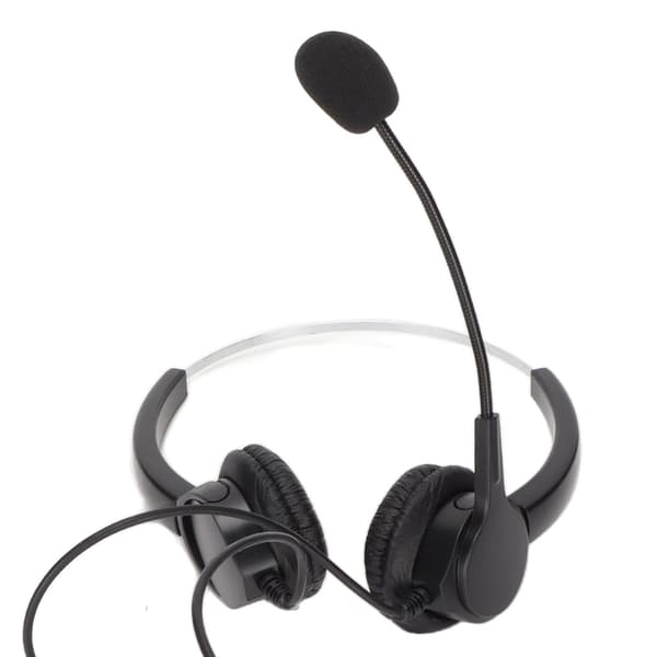 Call Center Headset 3,5 mm stik kablet computerhovedtelefon med støjreducerende mikrofon til telefon, bærbar computer, pc, tablet
