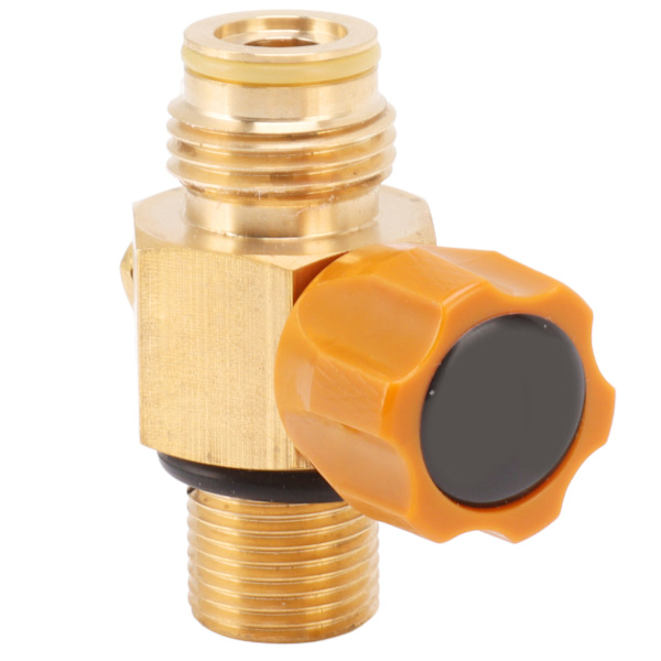 G1/2 14 CO2-cylinderpåfyllningsadapter Högtrycks M18x1.5 Påfyllningsadapter CO2-ventil Adaptergängkonverter 5000psi Maximalt tryck Guld