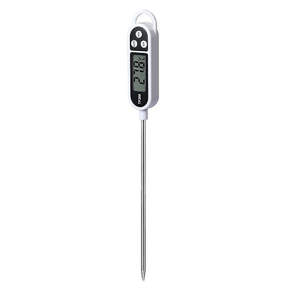 Vanntett Digitalt Kjøtttermometer - Nøyaktig Måling av Temperatur for Matlaging, Baking og Godteri (Hvit)