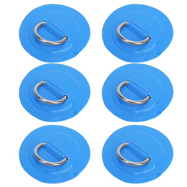 6 stk. oppustelig båd DRing Pad Patch PVC holdbar marine rustfrit stål fast spænde (blå)