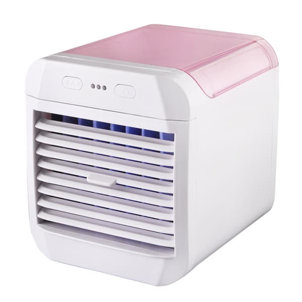 Bærbar Aircondition Mini Køleventilator Luftkøler 3 Vindhastigheder Skrivebords USB-drevet Luftfugter Natlys Ventilator Pink