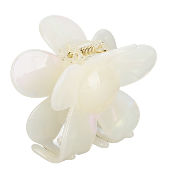 Blomform Hårklämma Acetat Plast Hårklo Clip Bakhuvud Huvudbonader för kvinnor Flickor Krämvitt