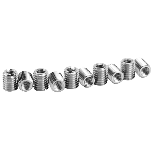 10 stk Gjengeinnsatssett Reduksjonsmutter 303 rustfritt stål hunn M5x0.8 hann M8x1.25 0.4in Lengde
