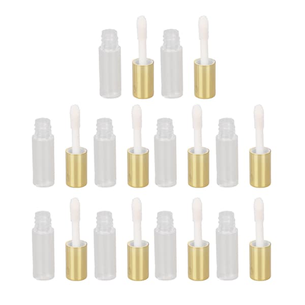 1,2 ml tomma läppglansrör guld transparent förseglade små läppglansrör reseutmatningsrör för DIY läppglans