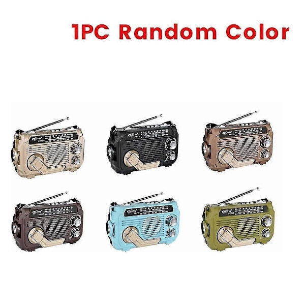 Radio Handvev Kraftgenerering Solcellsladdning Trebands Bluetooth-kort MP3 Multifunktionsradio