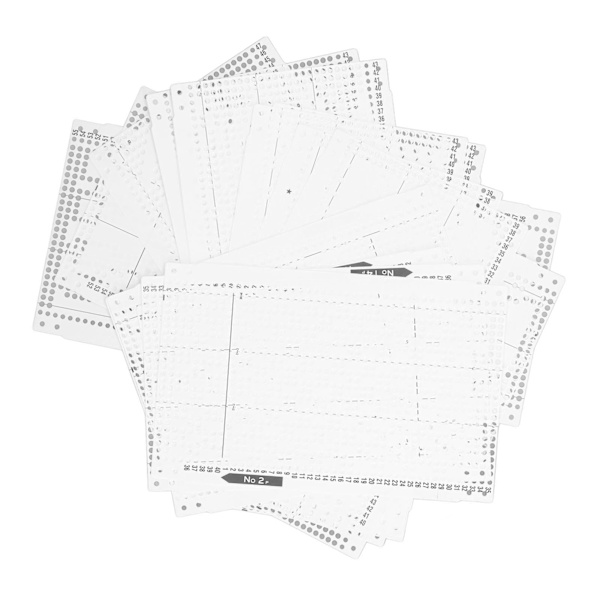 15 stansade kort för stickmaskin, rika stilar, mjuk och hållbar plast, stickningsblomkort för KH868 KH860 KH881 KH891 KH892