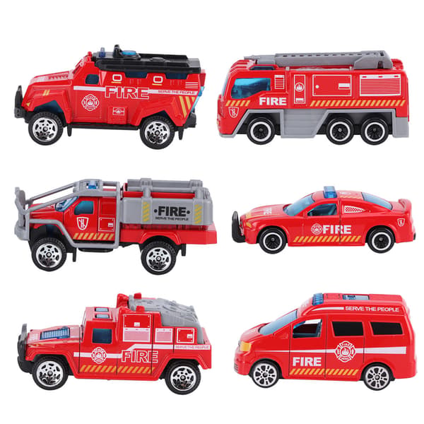 6 stk. 1:64 Ingeniørbilmodell Legering Simulering Kjøretøy Bilmodell Barn Leketøy B-stil